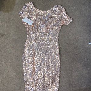 Rose gold sequin dress